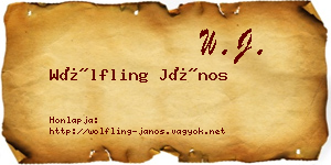 Wölfling János névjegykártya