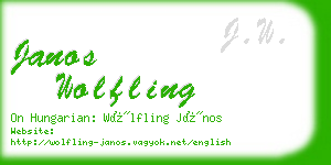 janos wolfling business card