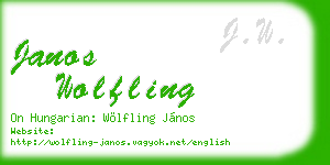 janos wolfling business card